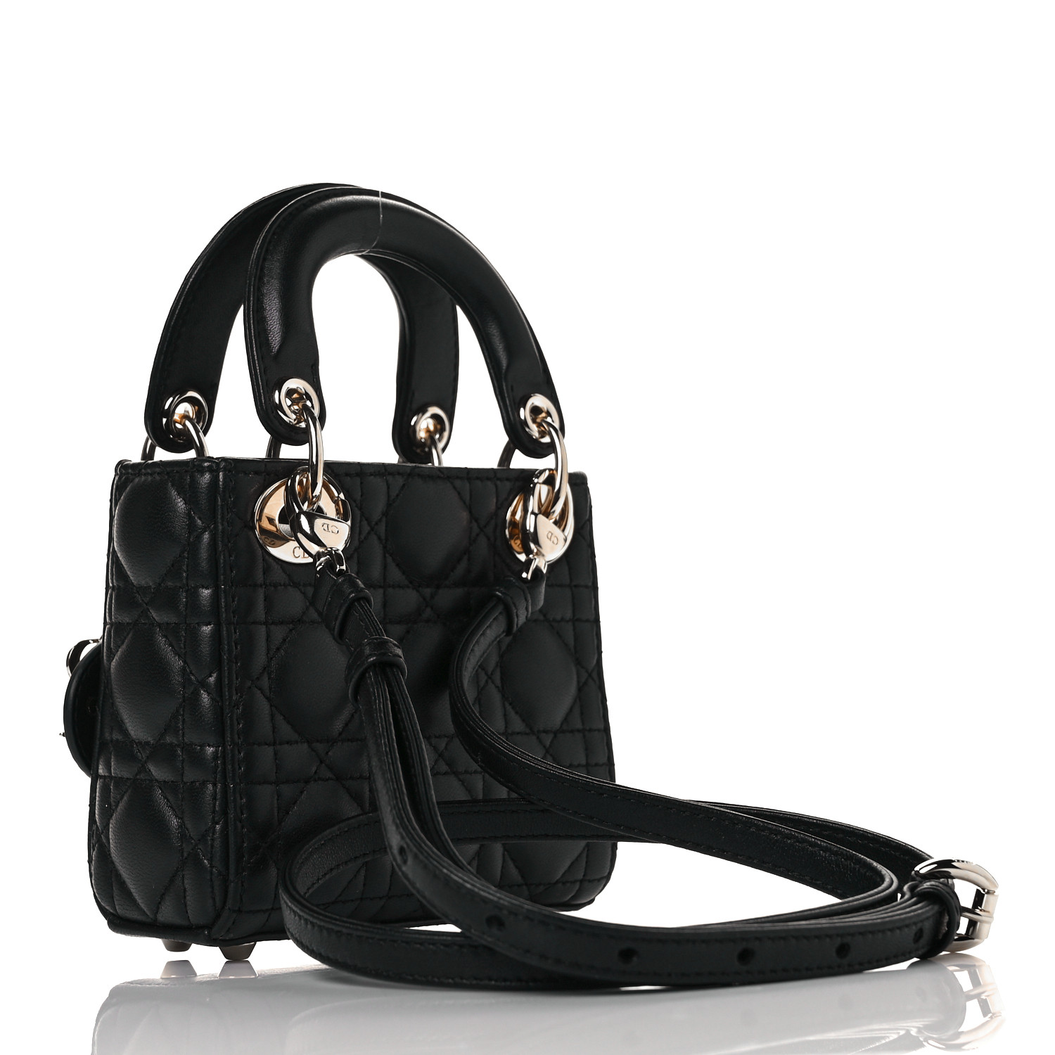 Christian Dior Lambskin Cannage Micro Lady Dior Black - Image 3