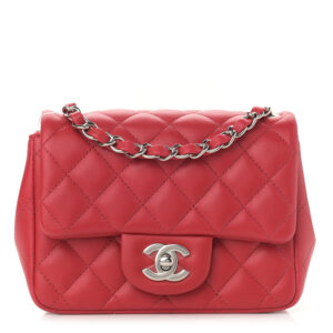 Chanel Lambskin Quilted Mini Square Flap Red