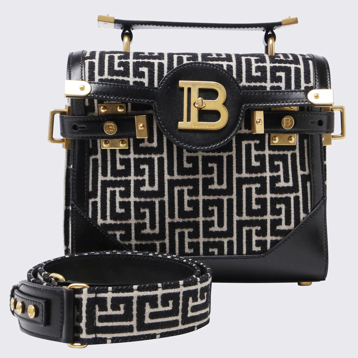 Balmain Black Leather B-Buzz Shoulder Bag