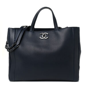 Chanel Caviar Large Shopping Tote Navy