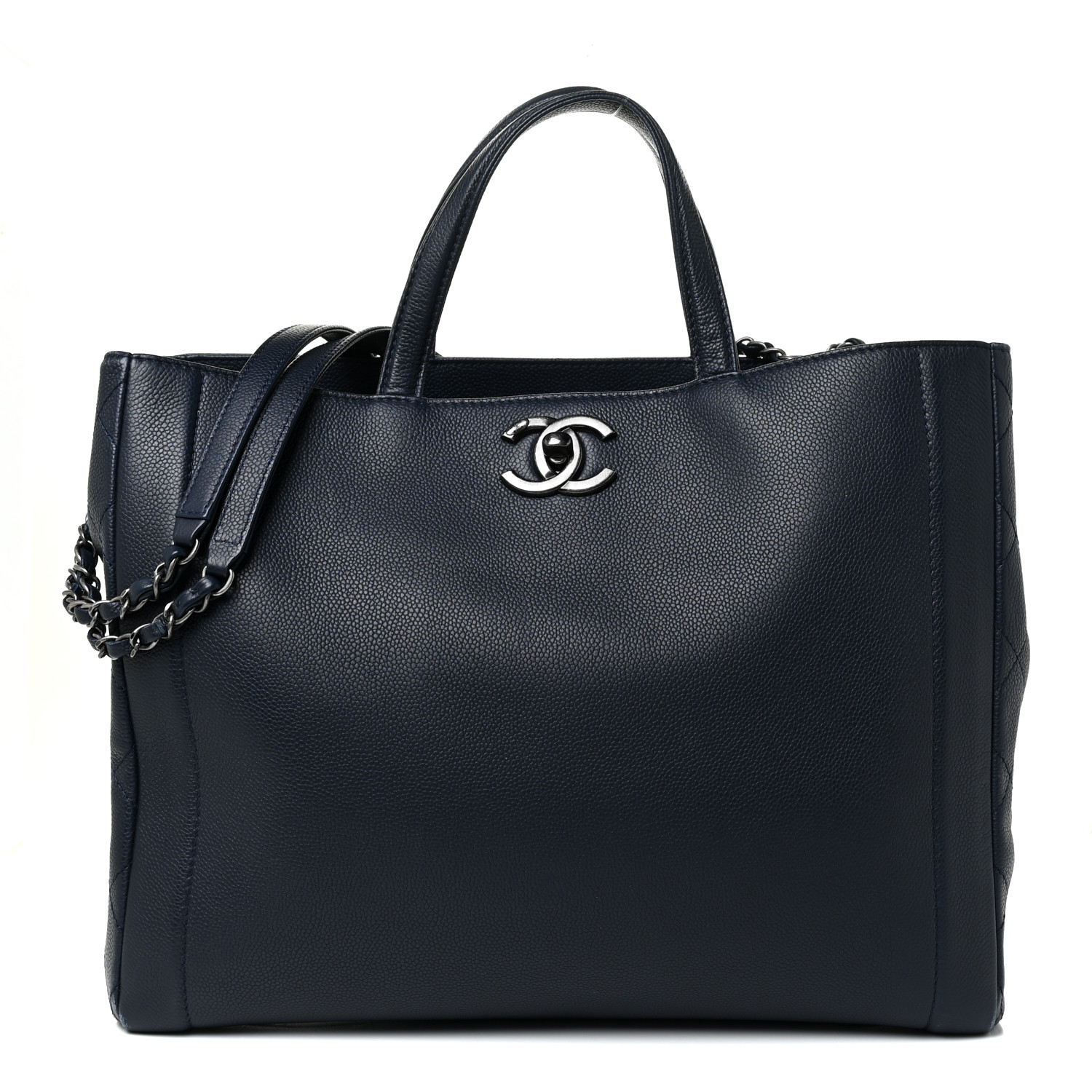 Chanel Caviar Large Shopping Tote Navy