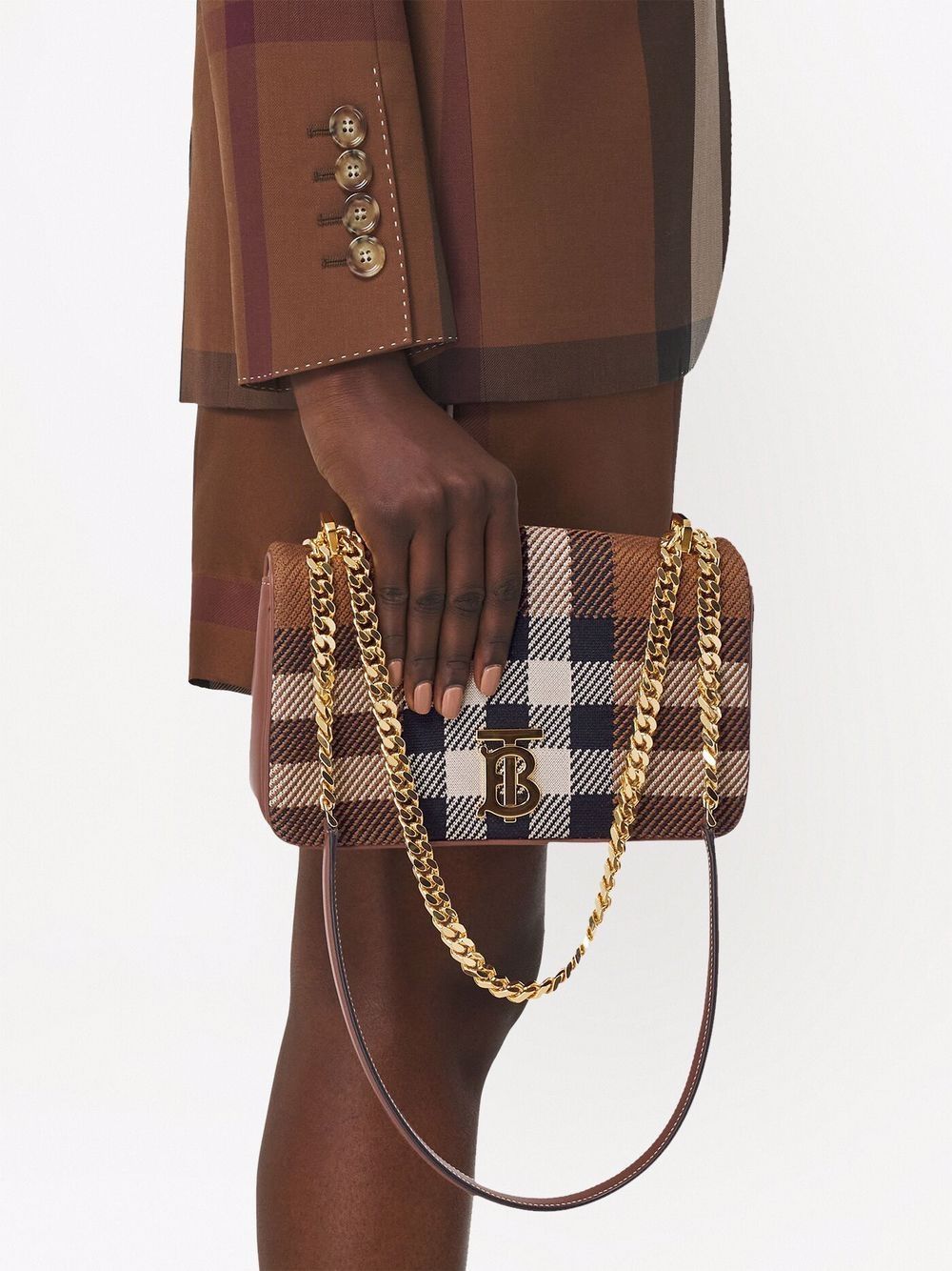 Burberry small Lola knitted check crossbody bag - Image 6