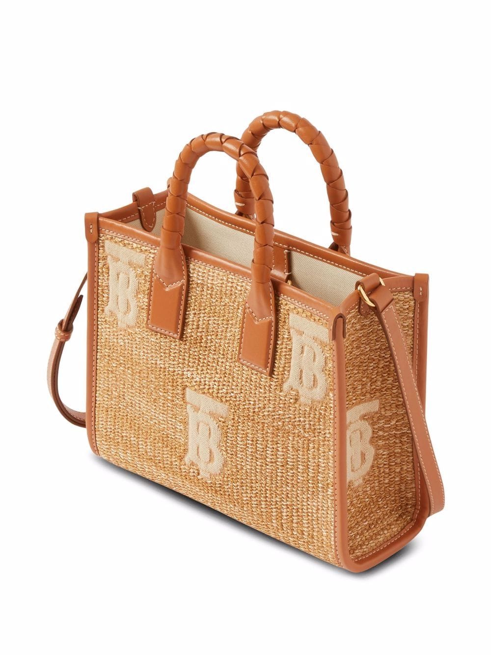 Burberry mini raffia Freya tote bag - Image 3
