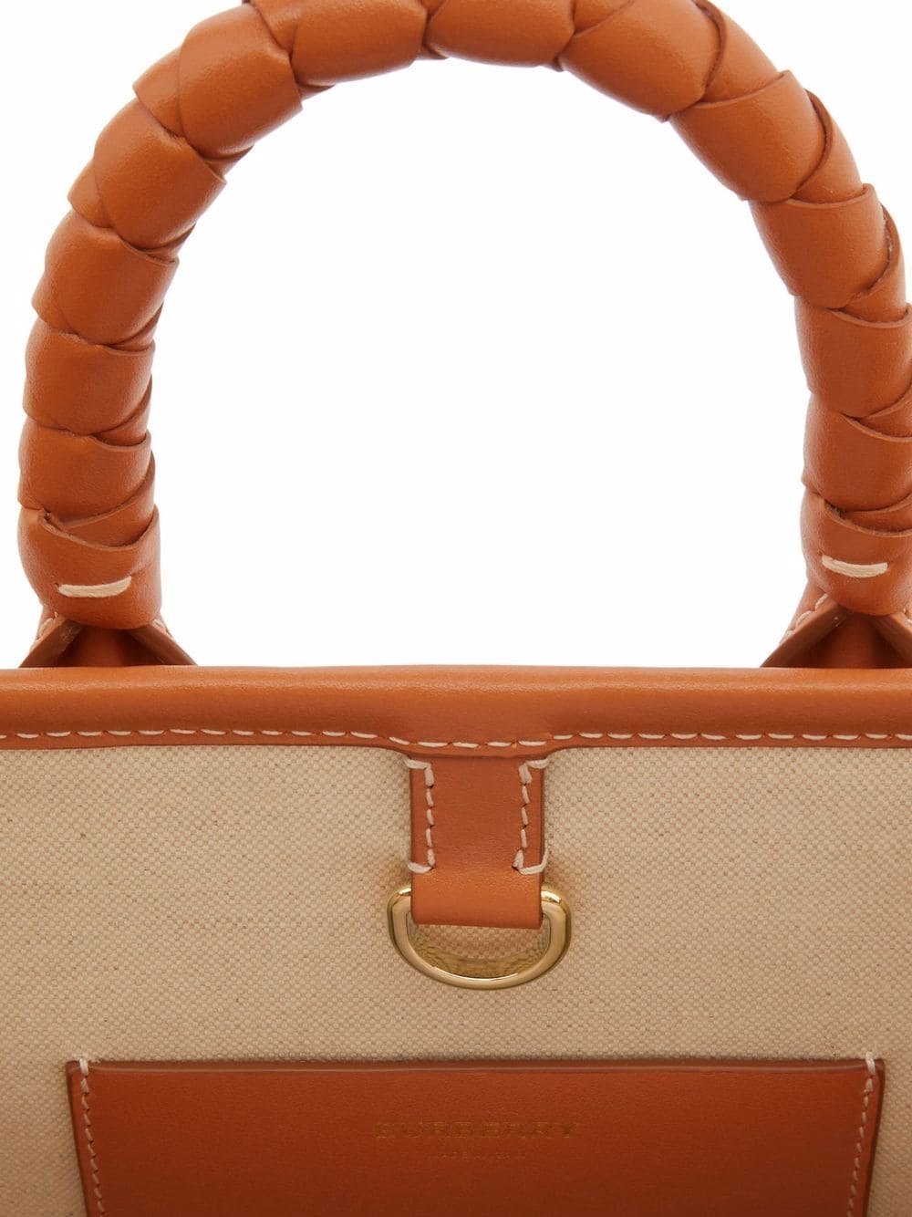 Burberry mini raffia Freya tote bag - Image 4