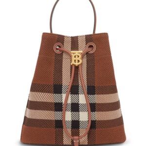 Burberry TB checked knitted bucket bag