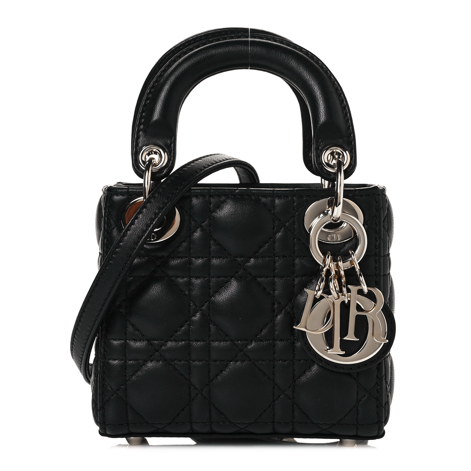 Christian Dior Lambskin Cannage Micro Lady Dior Black