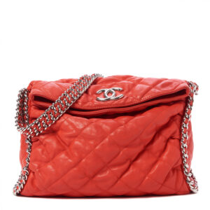 Chanel Washed Lambskin Chain Around Hobo Red