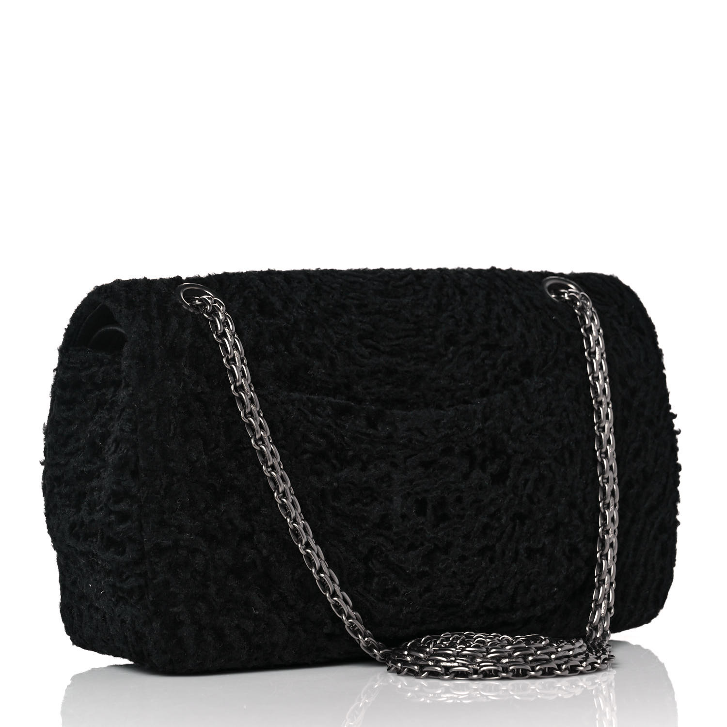 Chanel Persian Lamb Fur 2.55 Reissue 227 Flap Bag Black - Image 3