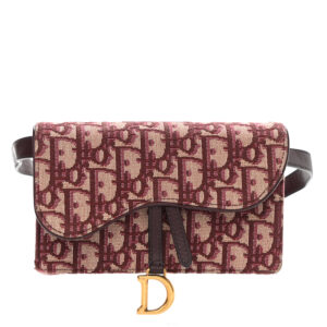 Christian Dior Oblique Saddle Belt Bag Bordeaux