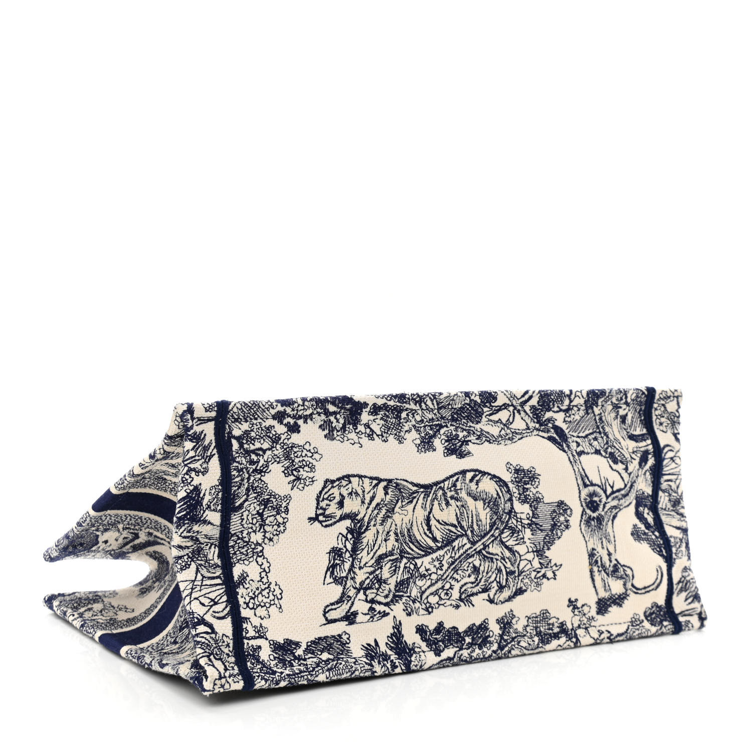 Christian Dior Canvas Embroidered Medium Dioriviera Toile De Jouy Book Tote Blue - Image 2