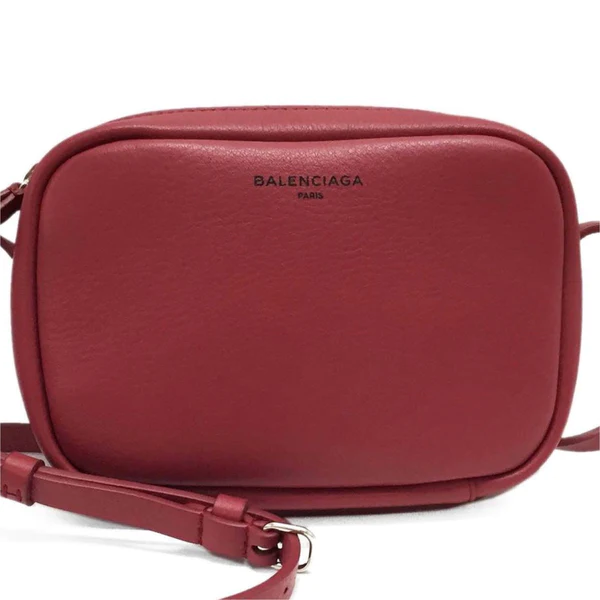 NEW Balenciaga Women's Red Leather XS Everyday Crossbody Shoulder Camera Bag