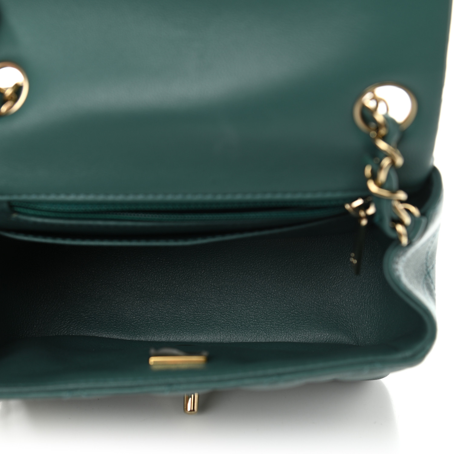 Chanel Lambskin Quilted Mini Square Flap Green - Image 4