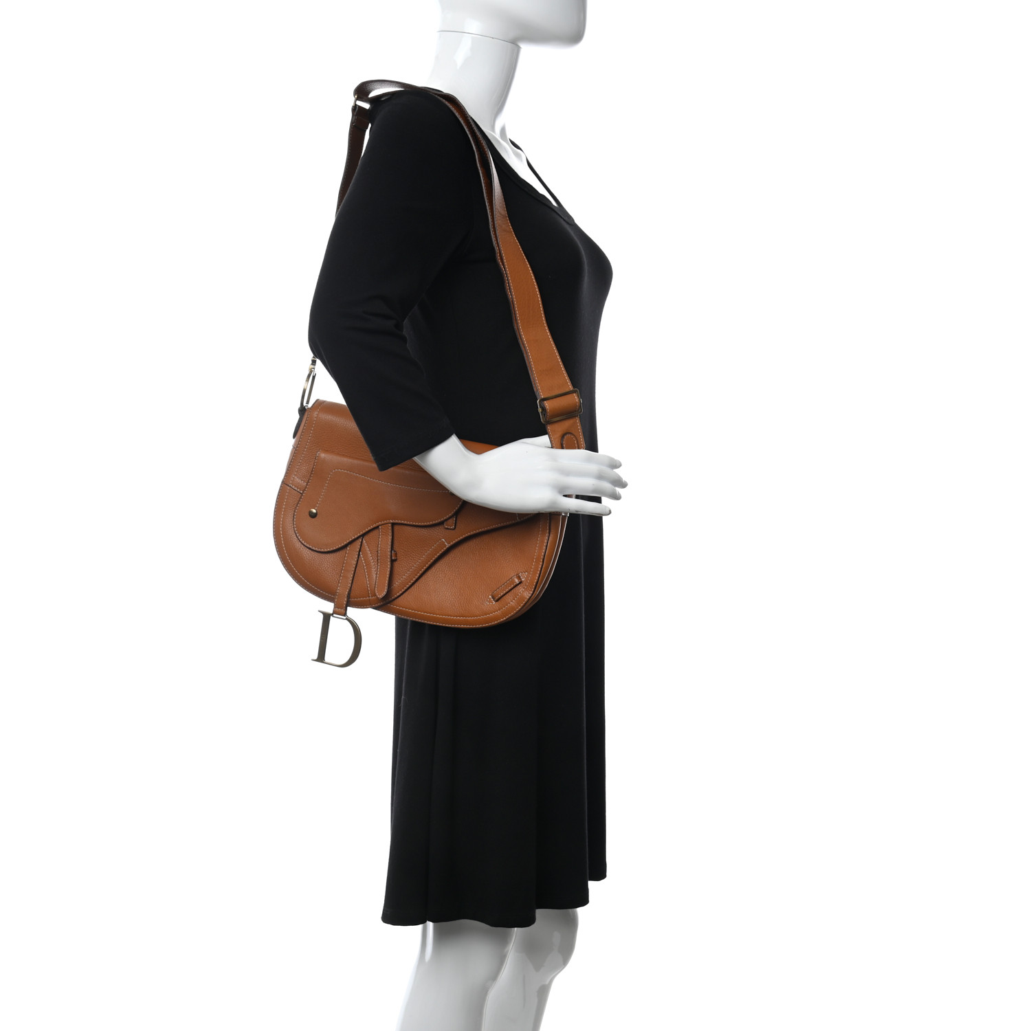 Christian Dior Calfskin Double Saddle Bag Brown - Image 4