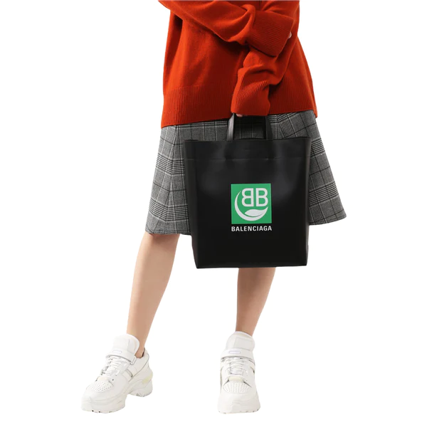 NEW Balenciaga Black BB Market Rectangular Logo Leather Tote Shoulder Bag - Image 4