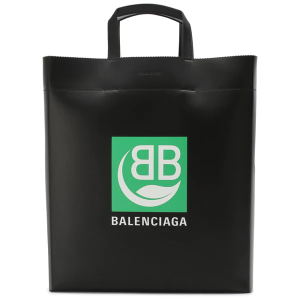 NEW Balenciaga Black BB Market Rectangular Logo Leather Tote Shoulder Bag - Image 3