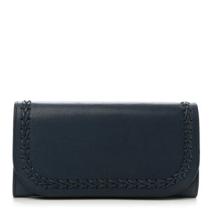 Chloe Calfskin Hudson Long Wallet Navy Blue