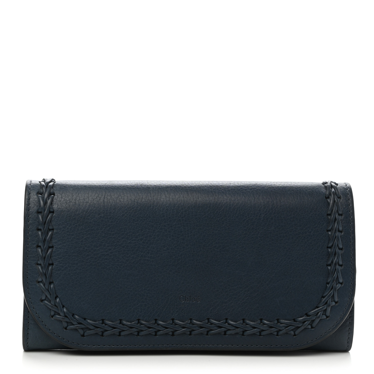Chloe Calfskin Hudson Long Wallet Navy Blue