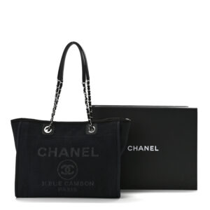Chanel Mixed Fibers Small Deauville Tote Black