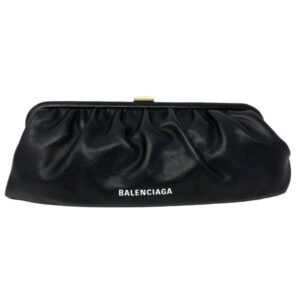 NEW Balenciaga Black Cloud XL Leather Clutch Crossbody Bag