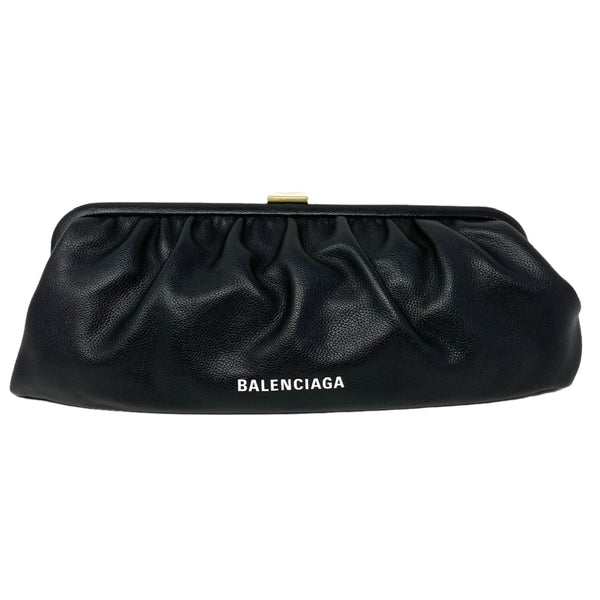 NEW Balenciaga Black Cloud XL Leather Clutch Crossbody Bag
