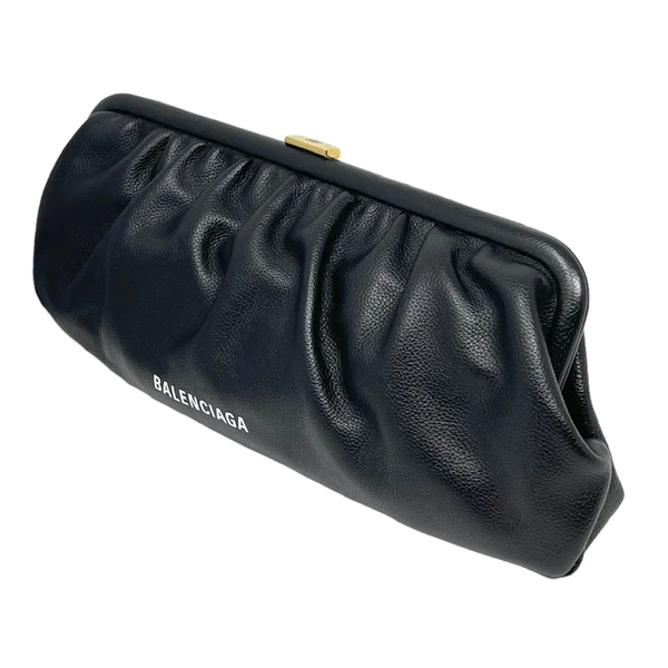 NEW Balenciaga Black Cloud XL Leather Clutch Crossbody Bag - Image 4