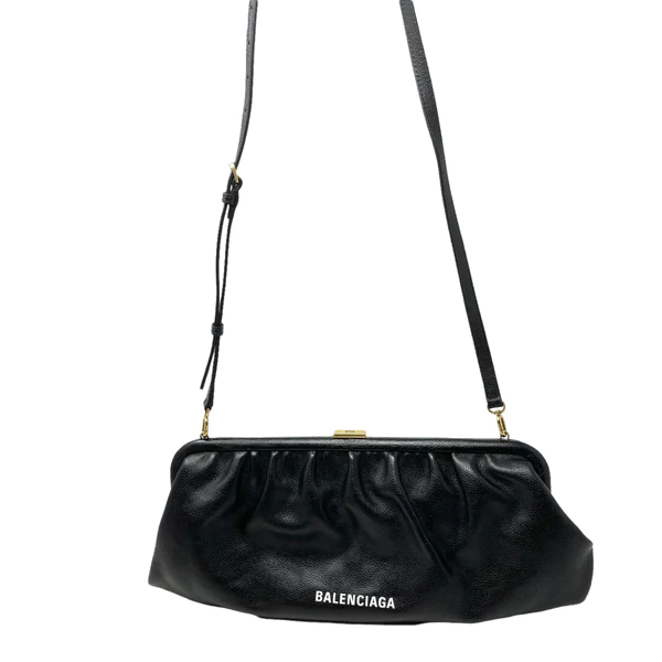 NEW Balenciaga Black Cloud XL Leather Clutch Crossbody Bag - Image 2