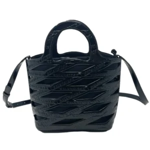 NEW Balenciaga Black Small Neo Basket Embossed Logo Leather Handbag Satchel Crossbody Bag