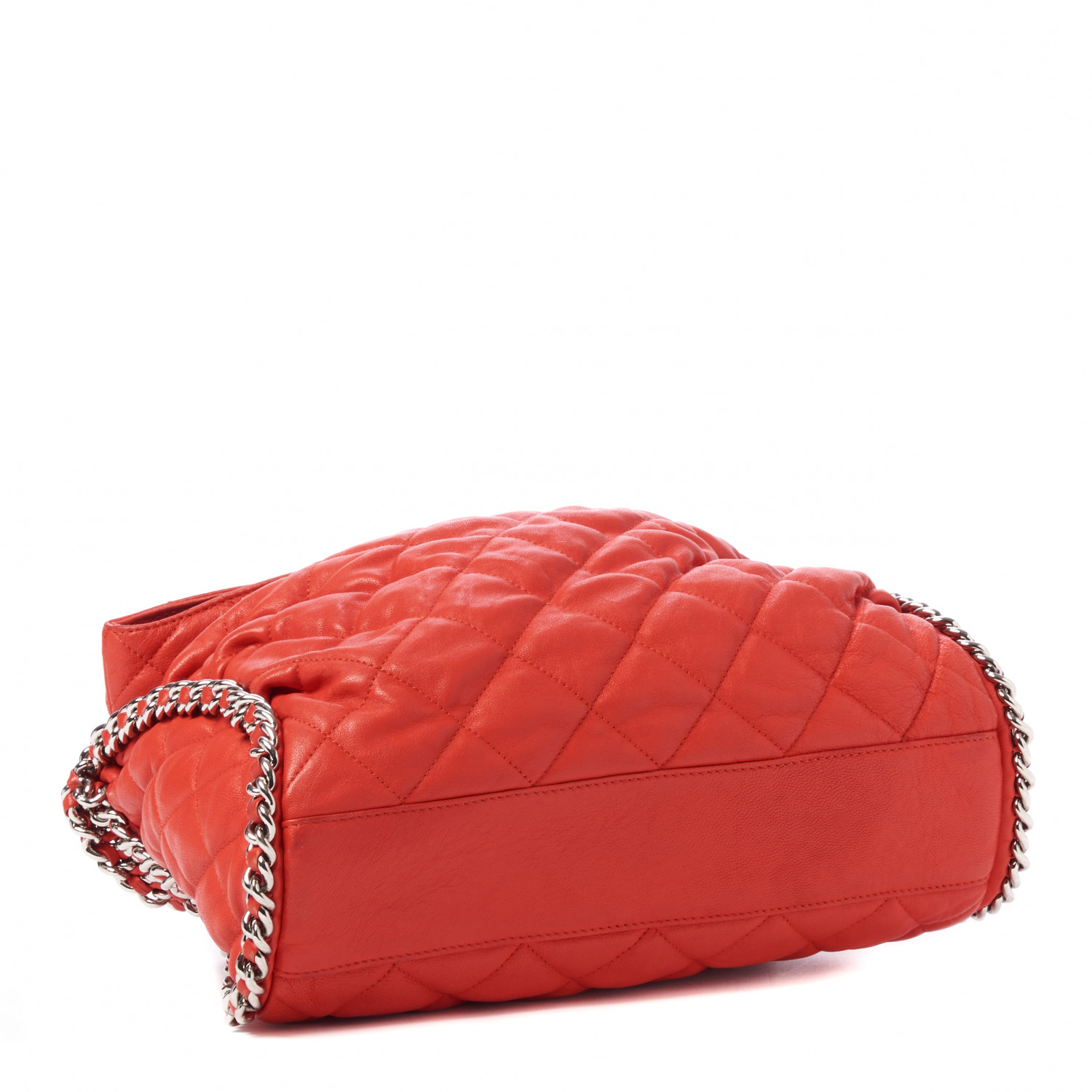 Chanel Washed Lambskin Chain Around Hobo Red - Image 3