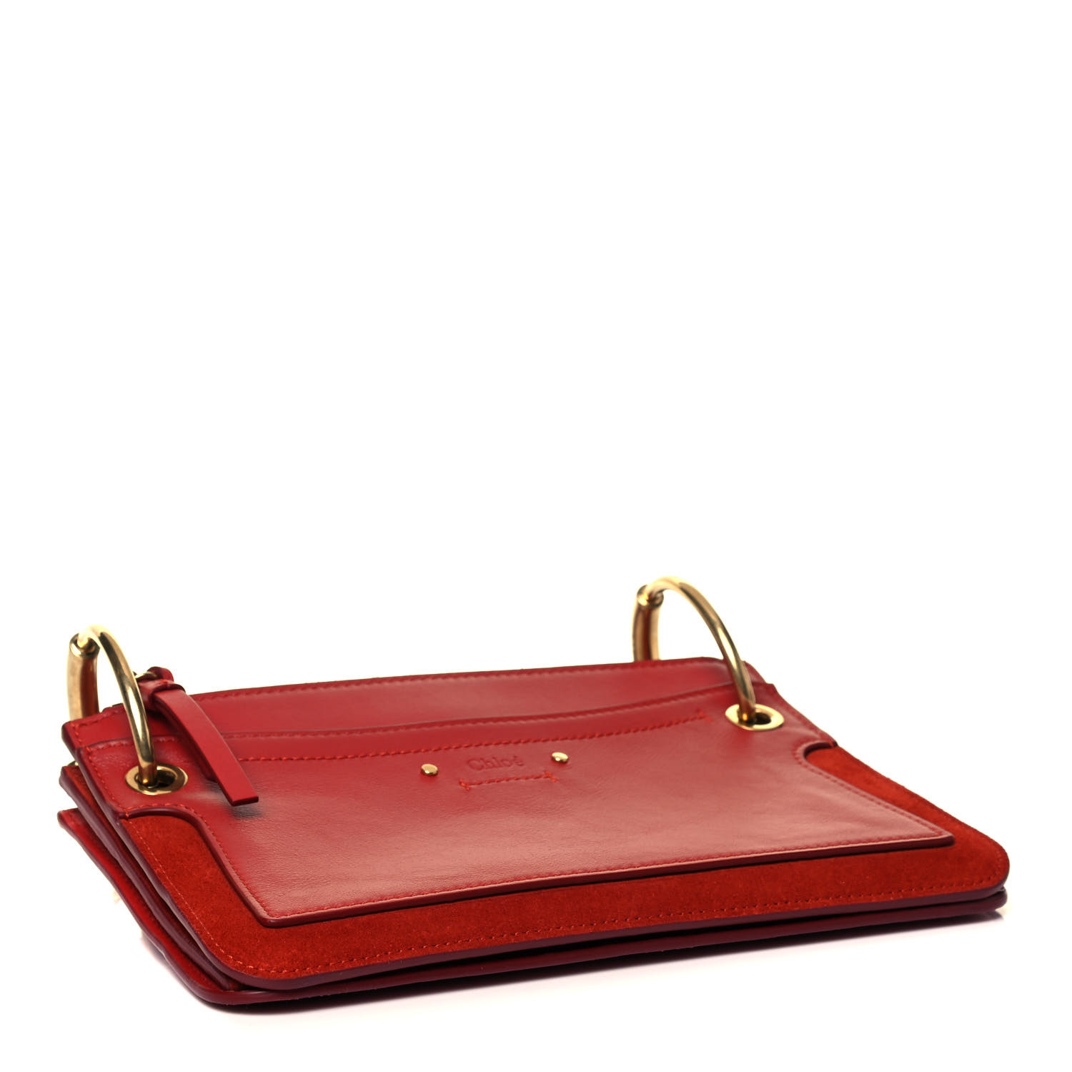 Chloe Calfskin Suede Small Roy Bag Earthy Red - Image 3