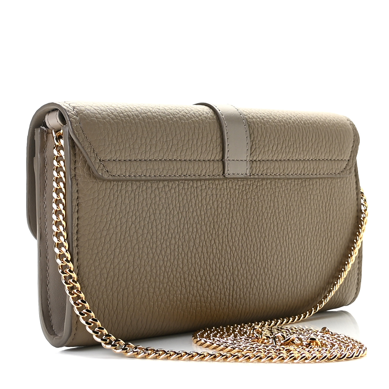 Chloe Grained Calfskin Aby Chain Wallet Motty Grey - Image 3