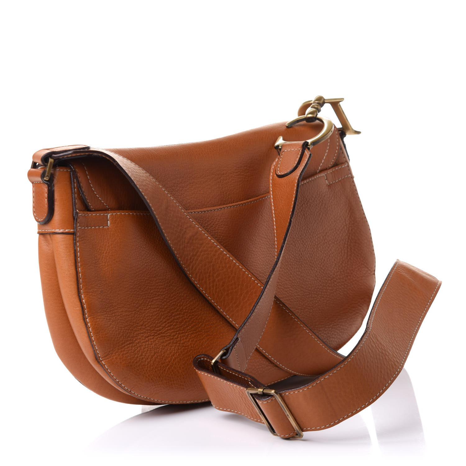 Christian Dior Calfskin Double Saddle Bag Brown - Image 2