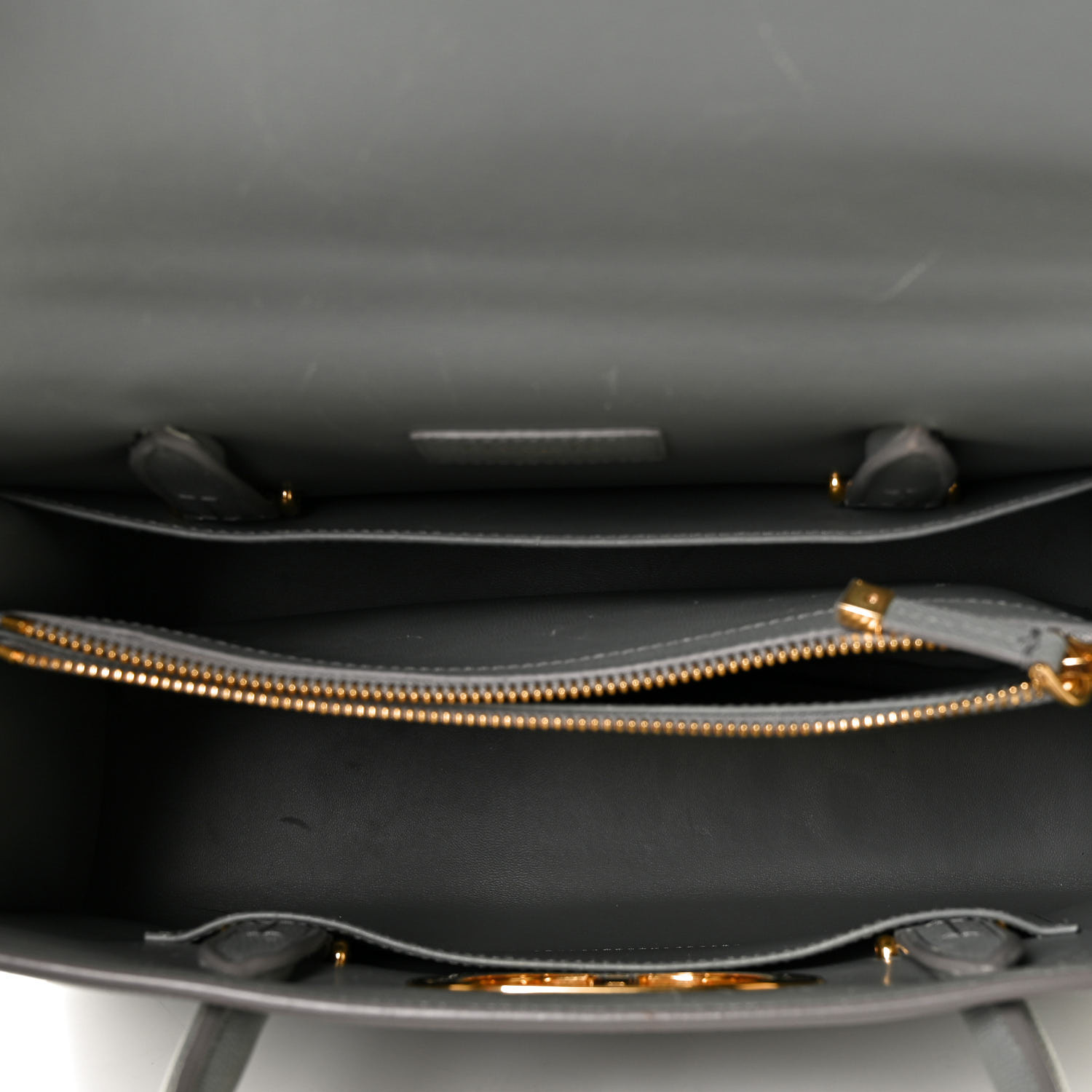 Christian Dior Grained Calfskin Large St. Honore Tote Grey - Image 2