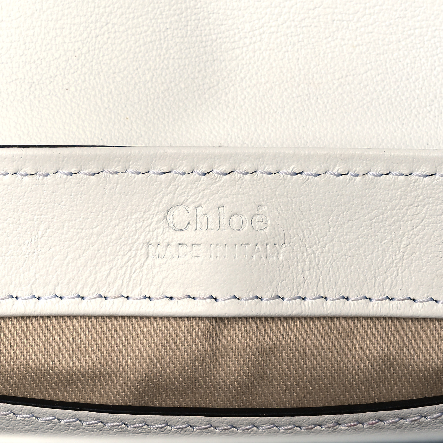 Chloe Calfskin Crocodile Embossed Mini C Double Carry Brilliant White - Image 3