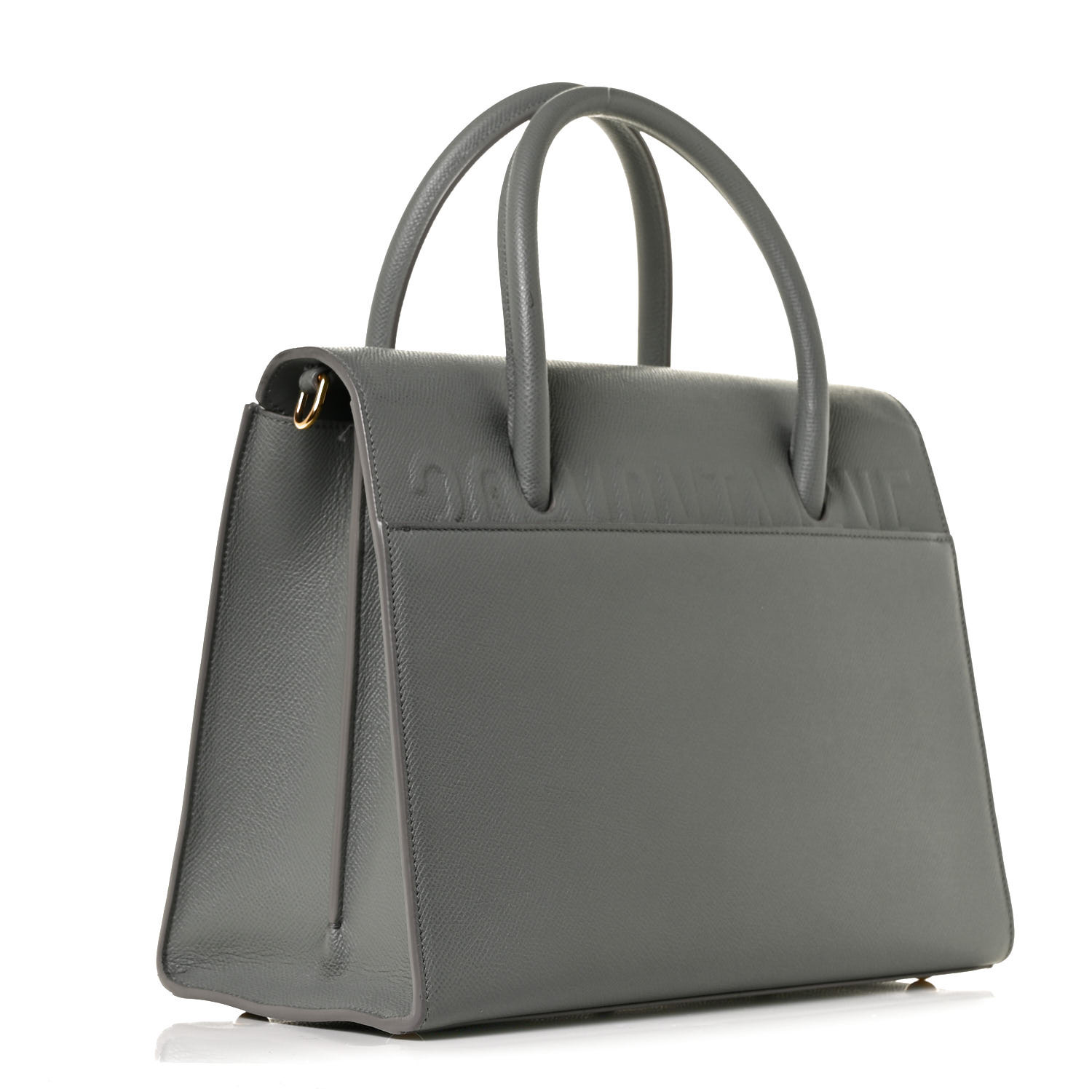 Christian Dior Grained Calfskin Large St. Honore Tote Grey - Image 3