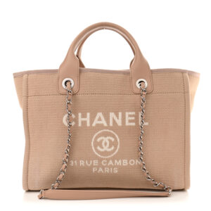 Chanel Mixed Fibers Small Deauville Tote Beige