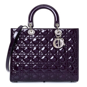 Christian Dior Patent Cannage Large Lady Dior Violet Purple