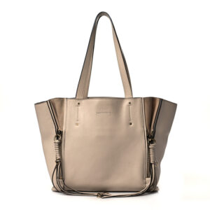 Chloe Calfskin Small Milo Shopping Tote Pearl Beige