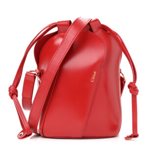 Chloe Smooth Calfskin Mini Tulip Bucket Bag Red