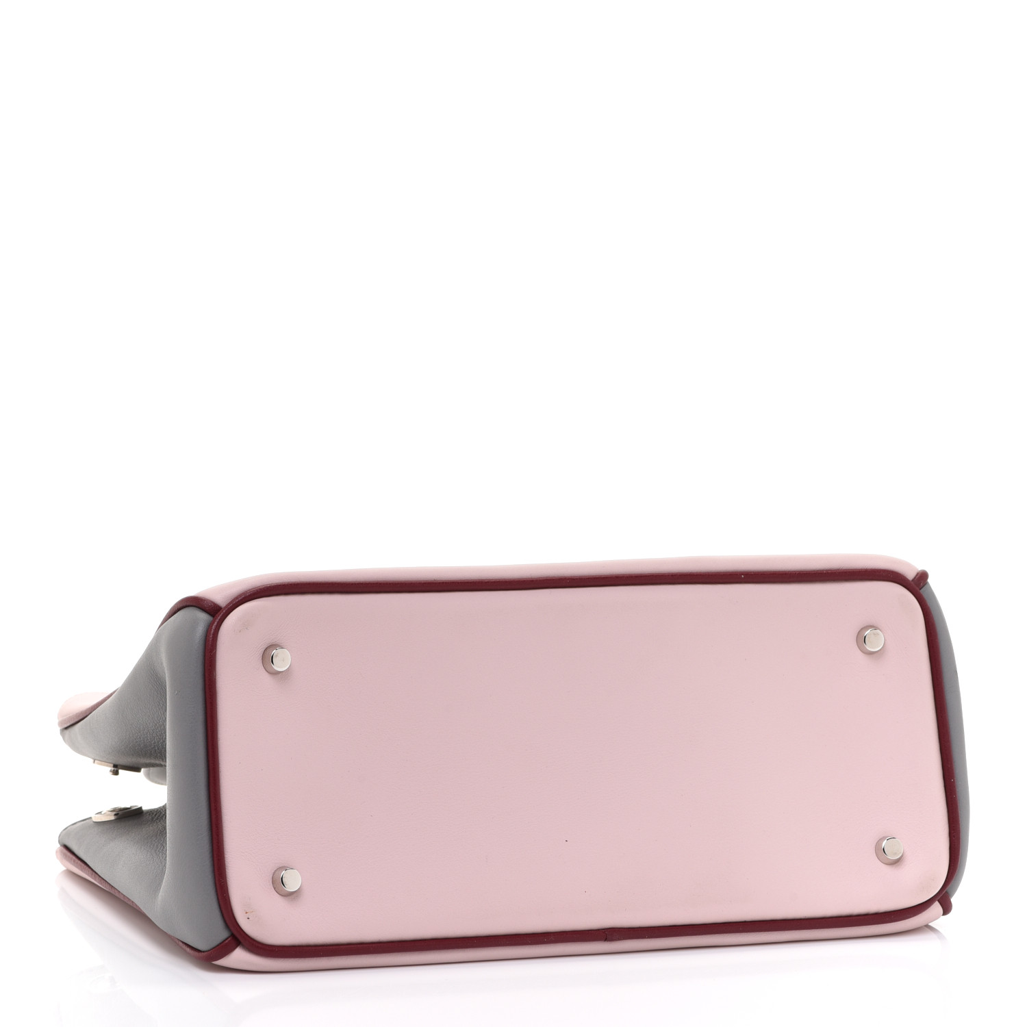 Christian Dior Smooth Calfskin Mini Tri-Color Diorissimo Tote Pink Grey Burgundy - Image 3