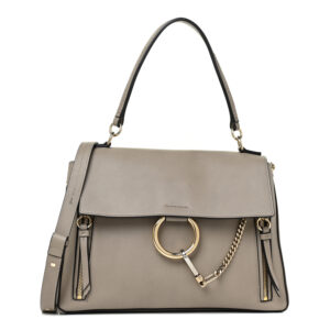 Chloe Calfskin Medium Faye Day Shoulder Bag Motty Grey