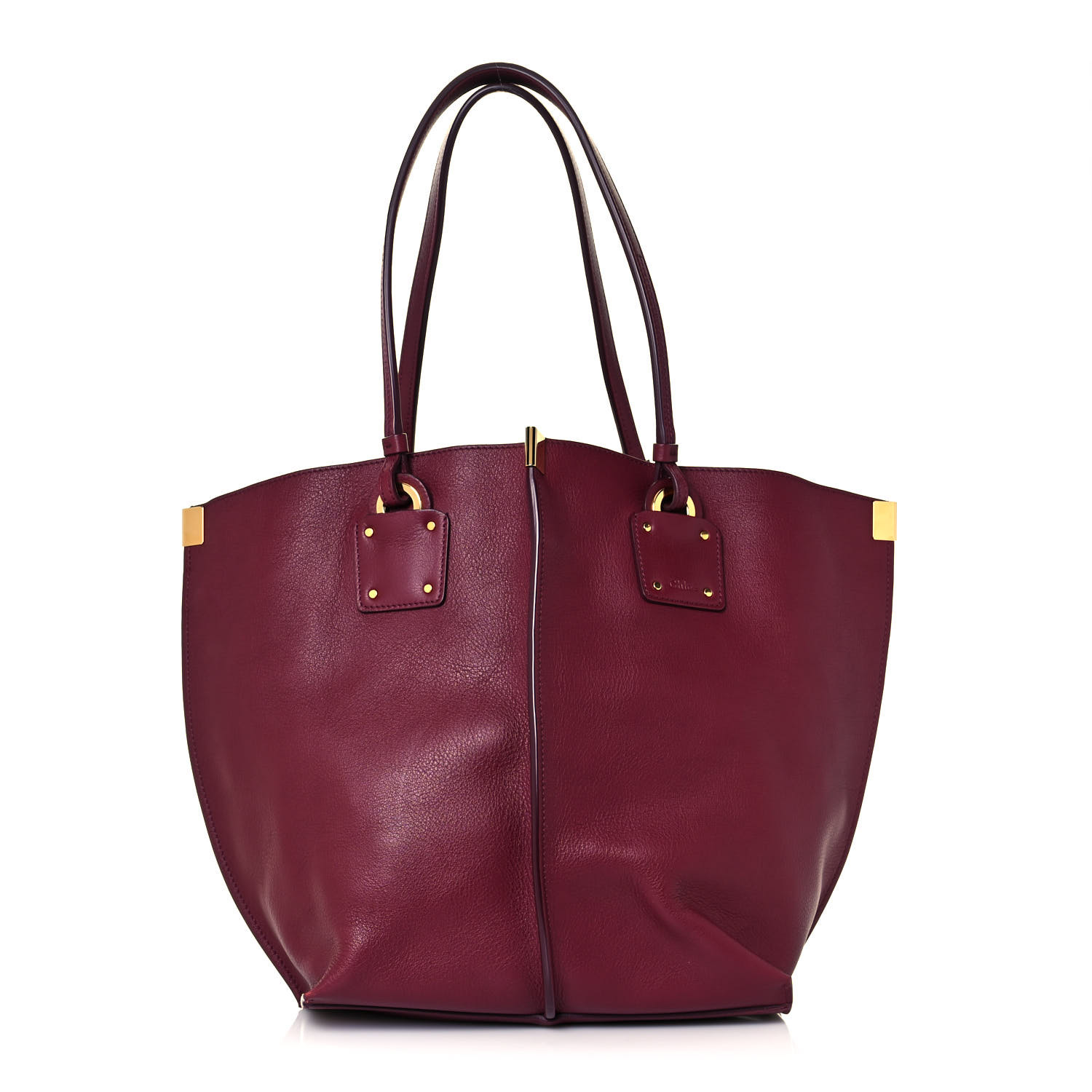 Chloe Smooth Calfskin Medium Vick Tote Burnt Mahogany - Image 2