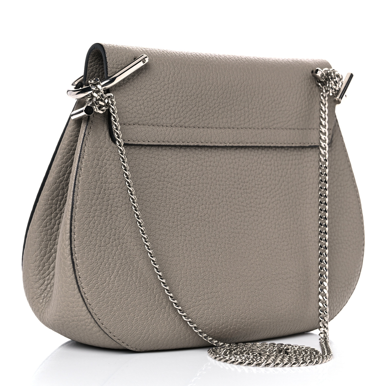 Chloe Grained Lambskin Drew Shoulder Bag Motty Grey - Image 2