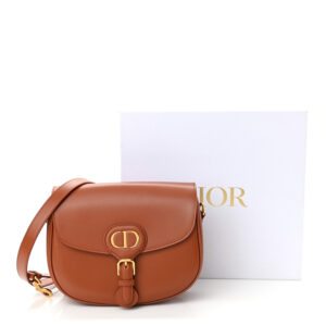 Christian Dior Box Calfskin Medium Bobby Flap Dark Tan