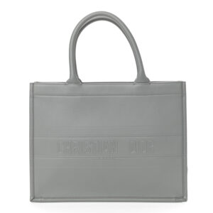 Christian Dior Calfskin Embossed Medium Book Tote Grey