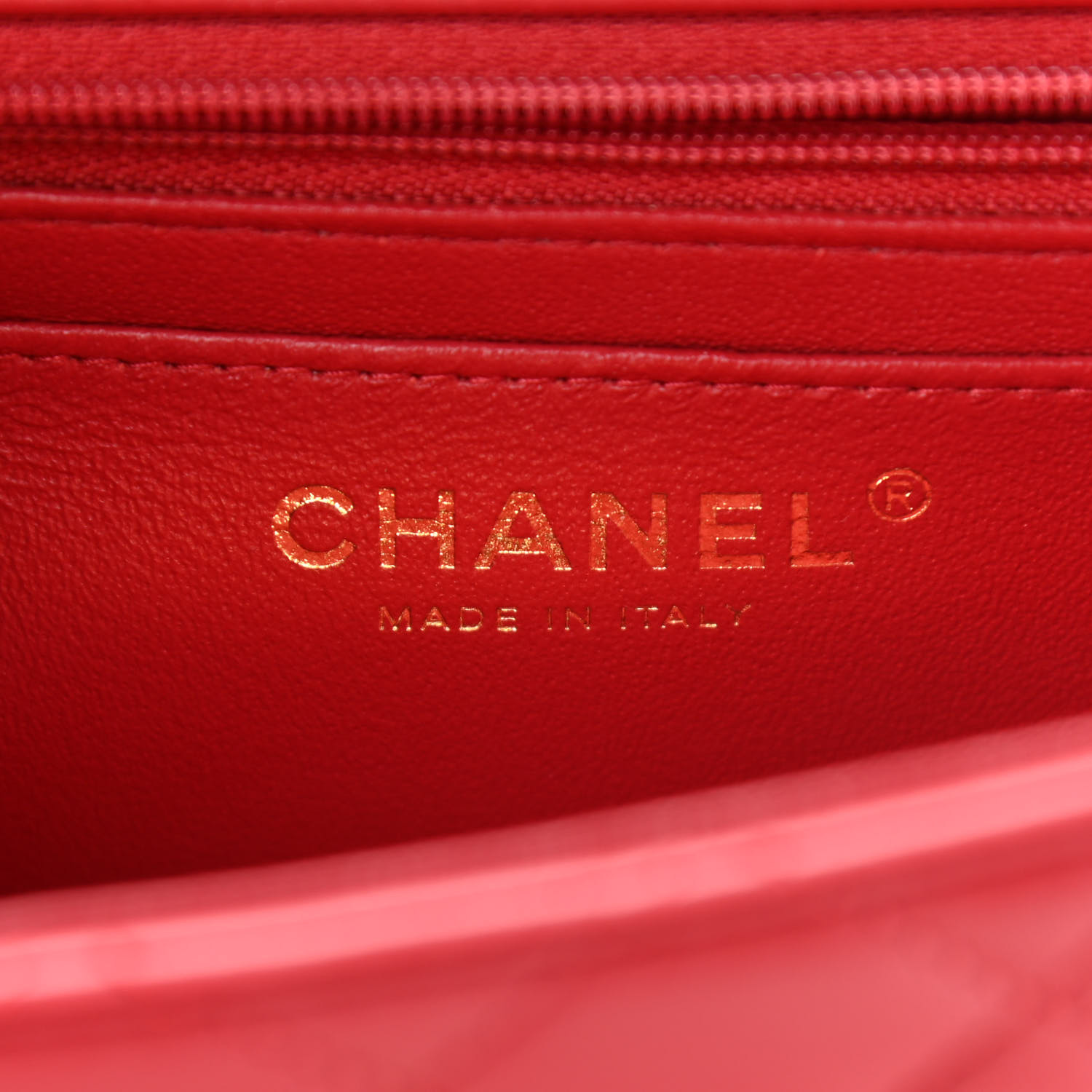 Chanel Lambskin Quilted Mini Top Handle Rectangular Flap Red - Image 4