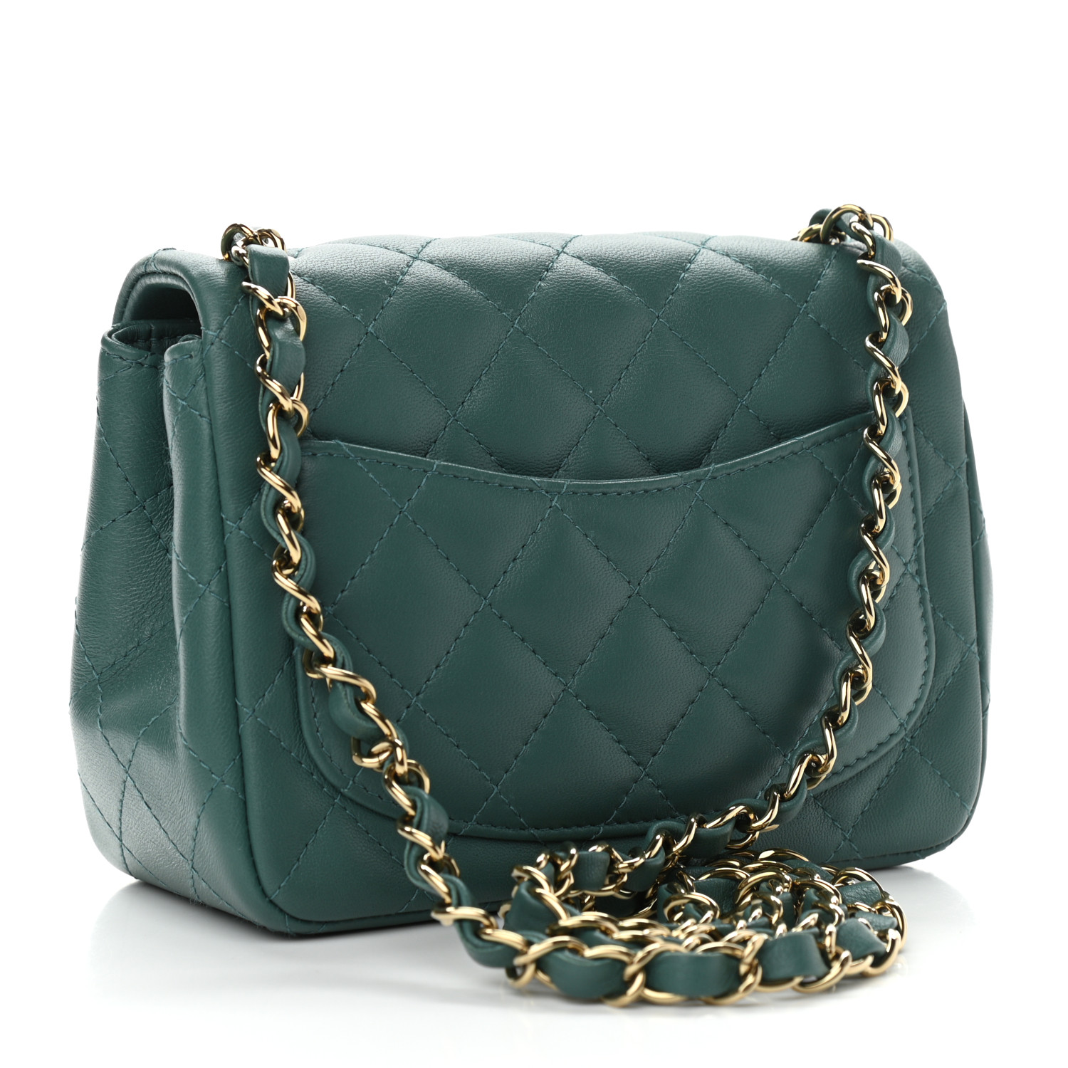 Chanel Lambskin Quilted Mini Square Flap Green - Image 2