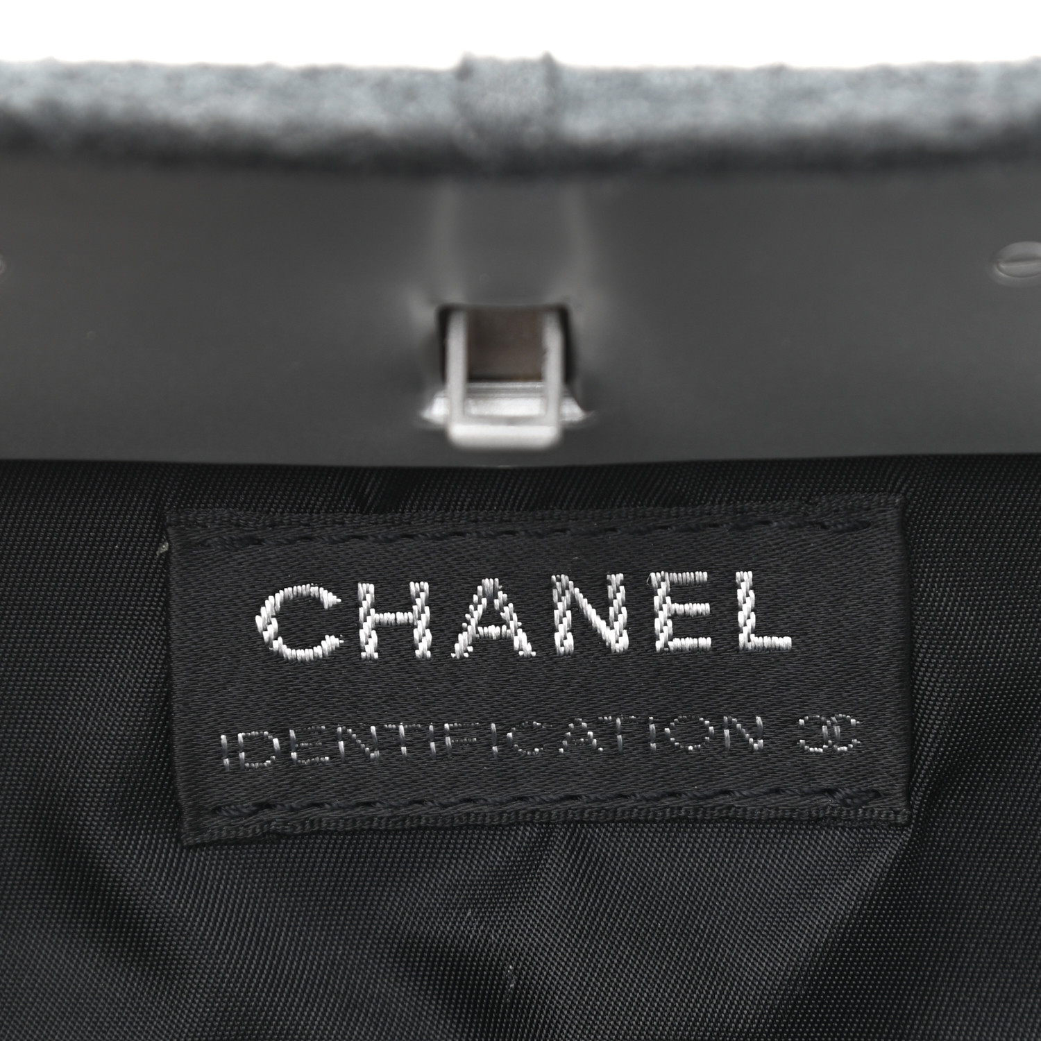 Chanel Felt Millennium 2005 Hard Case Crossbody Bag Grey - Image 5