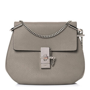 Chloe Grained Lambskin Drew Shoulder Bag Motty Grey
