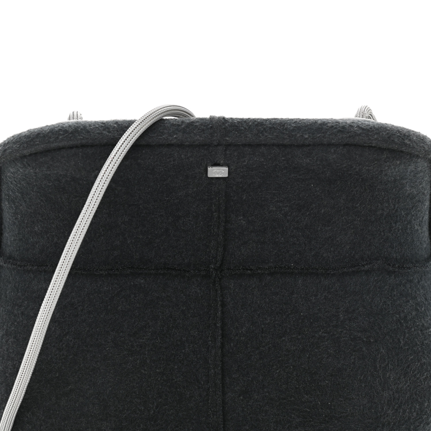 Chanel Felt Millennium 2005 Hard Case Crossbody Bag Grey - Image 3