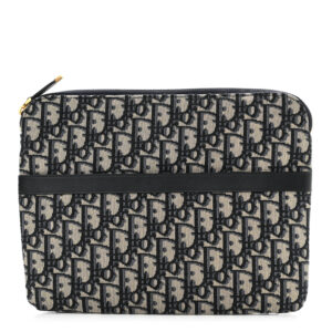 Christian Dior Oblique Pouch Clutch Blue